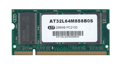 AT32L64M8S8B0S ATP 256MB PC2100 DDR-266MHz non-ECC Unbuffered CL2.5 200-Pin SoDimm 2.5V Memory Module