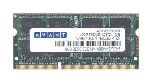 AVH641GU67F1600GE-MTEP Avant 8GB PC3-12800 DDR3-1600MHz non-ECC Unbuffered  CL11 204-Pin SoDimm Dual