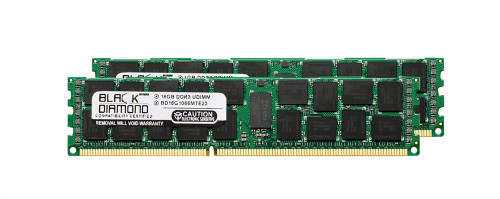 BD16GX21066MTR23 Black Diamond 32GB Kit (2 X 16GB) PC3-8500 DDR3-1066MHz ECC Registered CL7 240-Pin DIMM Quad Rank Memory