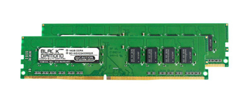 BD16GX22400MQ25 Black Diamond 32GB Kit (2 X 16GB) PC4-19200 DDR4-2400MHz non-ECC Unbuffered CL17 288-Pin DIMM 1.2V Dual Rank Memory