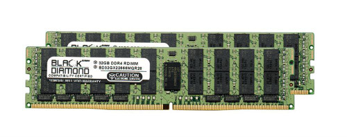 BD32GX22666MQR26 Black Diamond 64GB Kit (2 X 32GB) PC4-21300 DDR4-2666MHz ECC Registered CL19 288-Pin DIMM 1.2V Dual Rank Memory