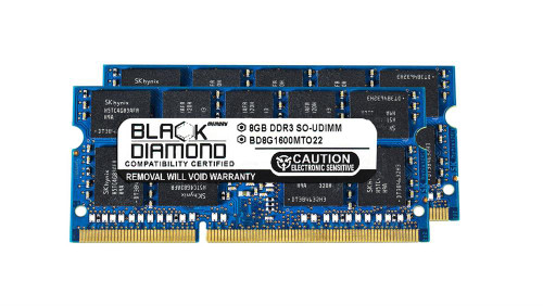 BD8GX21600MTO22 Black Diamond 16GB Kit (2 X 8GB) PC3-12800 DDR3-1600MHz ECC Unbuffered 204-Pin SoDimm Dual Rank Memory