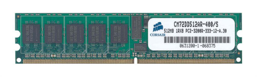 CM72DD512AR-400/S Corsair 512MB PC2-3200 DDR2-400MHz ECC Registered CL3 240-Pin DIMM Dual Rank Memory Module