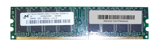 CT8VDDT3264AG-265C4 Micron 256MB PC2100 DDR-266MHz non-ECC Unbuffered CL2.5 184-Pin DIMM Single Rank Memory Module