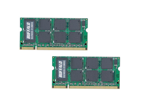 D2/533-512MX2 Buffalo 1GB Kit (2 X 512MB) PC2-4200 DDR2-533MHz non-ECC Unbuffered CL4 240-Pin DIMM Memory