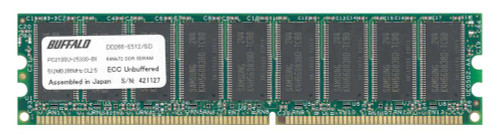 DD266-E512/SD Buffalo 512MB PC2100 DDR-266MHz ECC Unbuffered CL2.5 184-Pin DIMM Memory Module