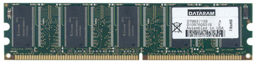 DTM63715B Dataram 512MB PC3200 DDR-400MHz ECC Unbuffered CL3 184-Pin DIMM Single Rank Memory Module