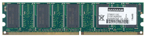 DTM63715C Dataram 512MB PC3200 DDR-400MHz ECC Unbuffered CL3 184-Pin DIMM Single Rank Memory Module
