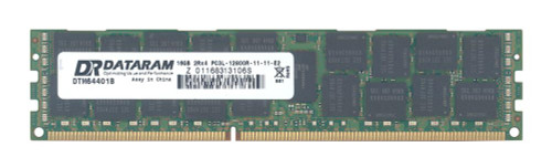 DTM64401B Dataram 16GB PC3-12800 DDR3-1600MHz ECC Registered CL11 240-Pin DIMM 1.35V Low Voltage Dual Rank Memory Module