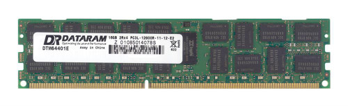 DTM64401E Dataram 16GB PC3-12800 DDR3-1600MHz ECC Registered CL11 240-Pin DIMM 1.35V Low Voltage Dual Rank Memory Module