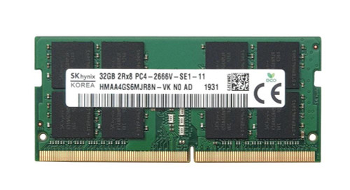 HMAA4GS6MJR8N-VK Hynix 32GB PC4-21300 DDR4-2666MHz non-ECC Unbuffered CL19 260-Pin SoDimm 1.2V Dual Rank Memory Module