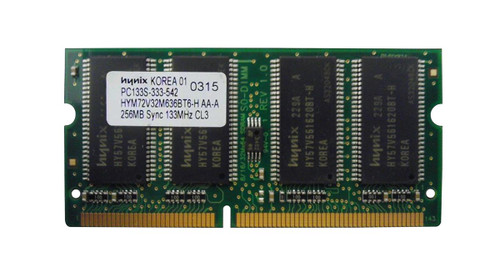 HYM72V32M636BT6-H Hyundai 256MB PC133 133MHz non-ECC Unbuffered CL3 144-Pin SoDimm Memory Module
