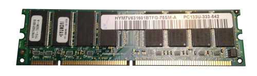 HYM7V631601BTFG-75SM Hyundai 128MB PC133 133MHz non-ECC Unbuffered CL3 168-Pin DIMM Memory Module