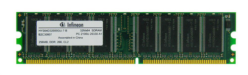 HYS64D32000GU7B Infineon 256MB PC2100 DDR-266MHz non-ECC Unbuffered CL2.5 184-Pin DIMM 2.5V Memory Module