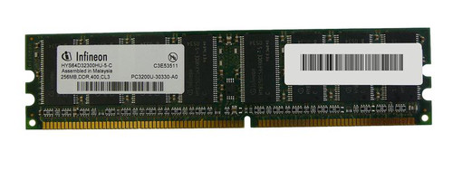 HYS64D32300HU-5-C Infineon 256MB PC3200 DDR-400MHz Non-ECC Unbuffered CL3 184-Pin DIMM Memory Module