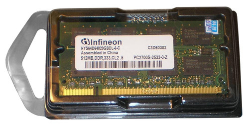 HYS64D64020GBDL-6-C Infineon 512MB PC2700 DDR-333MHz non-ECC Unbuffered CL2.5 200-Pin SoDimm Memory Module