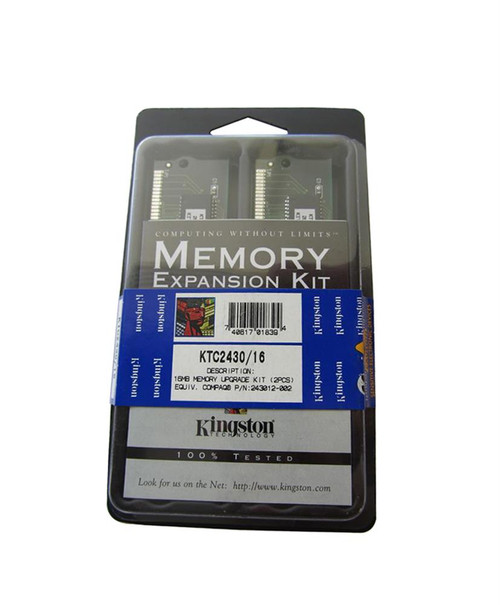 KTC2430/16 Kingston 64MB Kit (2 X 32MB) EDO non-Parity 60ns 5V 72-Pin SIMM Memory