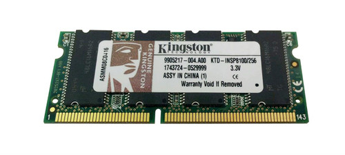 KTD-INSP8100/256 Kingston 256MB PC133 133MHz non-ECC Unbuffered CL3 144-Pin SoDimm Memory Module