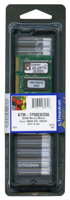 KTM-TP0028/256 Kingston 256MB PC2100 DDR-266MHz non-ECC Unbuffered CL2.5 200-Pin SoDimm Memory Module for IBM 10K0030,