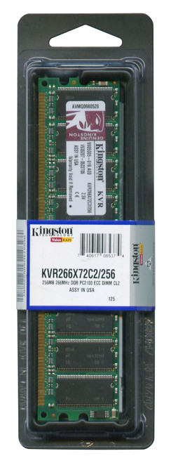 KVR266X72C2/256 Kingston 256MB PC2100 DDR-266MHz ECC Unbuffered CL2.5 184-Pin DIMM Memory Module