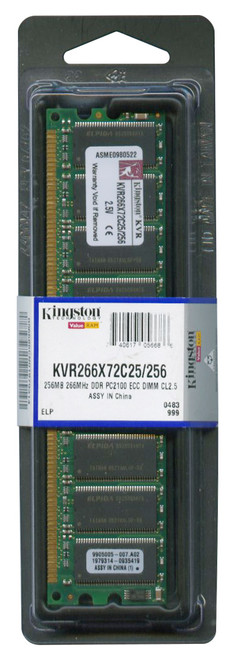 KVR266X72RC25/256 Kingston 256MB PC2100 DDR-266MHz Registered ECC