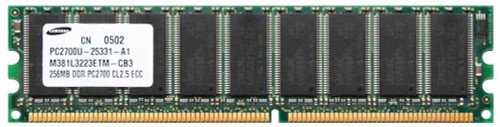 M381L3223ETM-CB3 Samsung 256MB PC2700 DDR-333MHz ECC Unbuffered CL2.5 184-Pin DIMM Memory Module