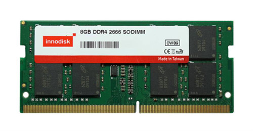 M4D0-8GS1ICSJ Innodisk 8GB PC4-19200 DDR4-2400MHz ECC Unbuffered CL17 260-Pin SoDimm 1.2V Single Rank Memory Module