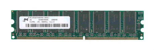 MC16VDDT6464AG265C1 Micron 512MB PC2100 DDR-266MHz non-ECC Unbuffered CL2.5 184-Pin DIMM 2.5V Memory Module