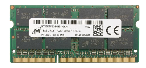 MT16KTF2G64HZ-1G6 Micron 16GB PC3-12800 DDR3-1600MHz non-ECC Unbuffered CL11 204-Pin SoDimm 1.35V Low Voltage Dual Rank Memory Module