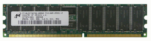 MT18VDDT3272G-265B3 Micron 256MB PC2100 DDR-266MHz Registered ECC CL2.5 184-Pin DIMM 2.5V Memory Module