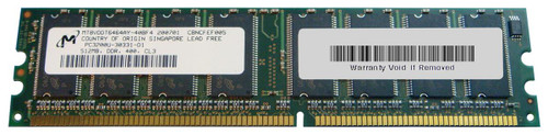 MT8VDDT6464AY-40BF4 Micron 512MB PC3200 DDR-400MHz non-ECC Unbuffered CL3 184-Pin DIMM Memory Module