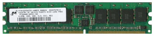 MT9VDDF6472Y-40B Micron 512MB PC3200 DDR-400MHz Registered ECC CL3 184-Pin DIMM 2.5V Single Rank Memory Module
