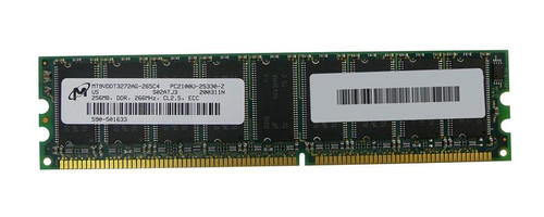 MT9VDDT3272AG-265C4 Micron 256MB PC2100 DDR-266MHz ECC Unbuffered CL2.5 184-Pin DIMM Memory Module
