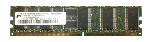 MT9VDDT6472G-265D2 Micron 512MB PC2100 DDR-266MHz Registered ECC CL2.5 184-Pin DIMM 2.5V Memory Module