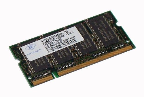 NT256D64SH8BAGM-75B Nanya 256MB PC2100 DDR-266MHz non-ECC Unbuffered CL2.5 200-Pin SoDimm Memory Module