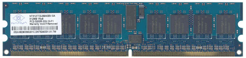 NT512T72U89A0BV-5A Nanya 512MB PC2-3200 DDR2-400MHz ECC Registered CL3 240-Pin DIMM Single Rank Memory Module