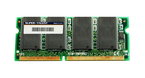 P100SO128K Super Talent 128MB PC100 100MHz non-ECC Unbuffered CL2 144-Pin SoDimm Memory Module