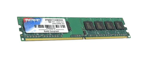 PSD21G800K Patriot Signature 1GB Kit (2 X 512MB) PC2-6400 DDR2-800MHz non-ECC Unbuffered CL5 240-Pin DIMM Single Rank Memory