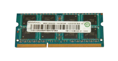RMT3160ME68FAF-1600 Ramaxel 8GB PC3-12800 DDR3-1600MHz non-ECC Unbuffered CL11 SoDimm 1.35V 204-Pin Low Voltage Dual Rank Memory Module