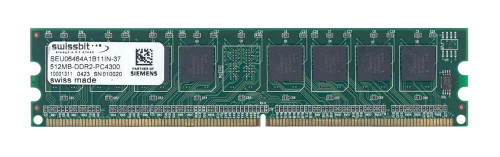 SEU06464A1B11IN-37 Swissbit 512MB PC2-4200 DDR2-533MHz non-ECC Unbuffered CL4 240-Pin DIMM Memory Module