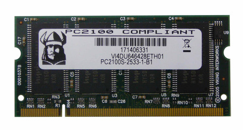 VI4DU646428ETH01 Viking 512MB PC2100 DDR-266MHz non-ECC Unbuffered CL2.5 200-Pin SoDimm Memory Module