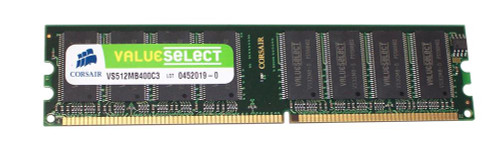 VS512MB400C3 Corsair Value Select 512MB PC3200 DDR-400MHz non-ECC Unbuffered CL3 184-Pin DIMM Memory Module