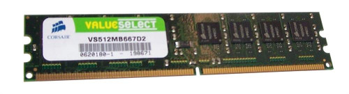 VS512MB667D2 Corsair 512MB PC2-5300 DDR2-667MHz non-ECC Unbuffered CL5 240-Pin DIMM Single Rank Memory Module