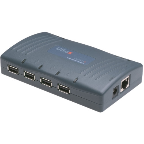 UB4100002-02 Lantronix UBox 4100 USB Device Server 4 x USB, 1 x RJ-45 10/100Base-TX Network