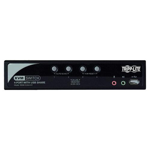 B006-VUA4-K-R Tripp Lite B006-VUA4-K-R KVM Switch 4 Port 1U Rack-mountable, Desktop