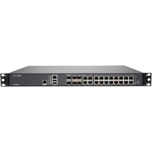 01-SSC-3217 SonicWall NSA 4650 Network Security/Firewall Appliance 20 Port 1000Base-X, 10GBase-X Gigabit Ethernet Wireless LAN IEEE 802.11ac AES (256-bit), DES,