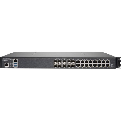 01-SSC-3215 SonicWall NSA 3650 Network Security/Firewall Appliance 16 Port 1000Base-T, 10GBase-X Gigabit Ethernet DES, 3DES, AES (128-bit), AES (192-bit), AES