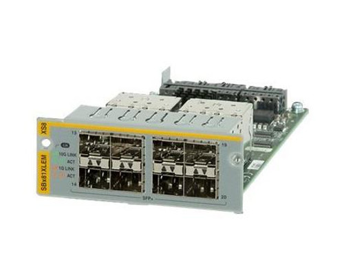 990-004876-00 Allied Telesis 8-Ports SFP+ 10Gbps 10GBase-X8 LC Connector Gigabit Ethernet Expansion Module