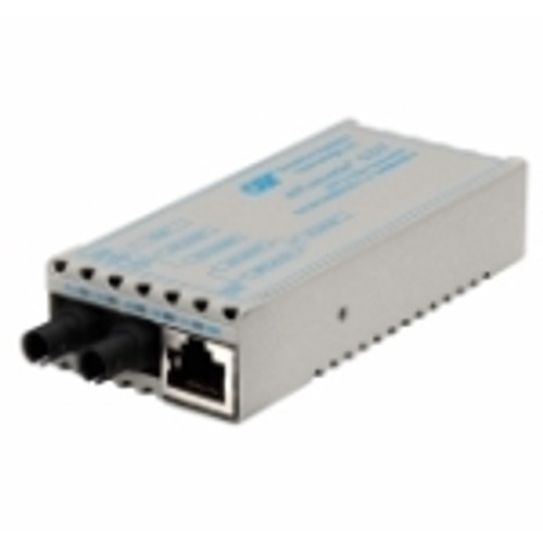 1220-0-1W miConverter 10/100/1000 Gigabit Ethernet Fiber Media Converter RJ45 ST Multimode 550m Wide Temp 1 x 10/100/1000BASE-T; 1 x 1000BASE-SX; US AC