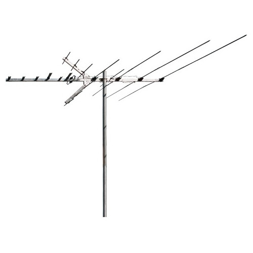 ANT3036WZ RCA Outdoor Digital TV and FM Radio Antenna with 110 inch Boom Upto 65 Mile Range FM, UHF, VHF HDTV Antenna, Radio Communication, Outdoor Metal Mast